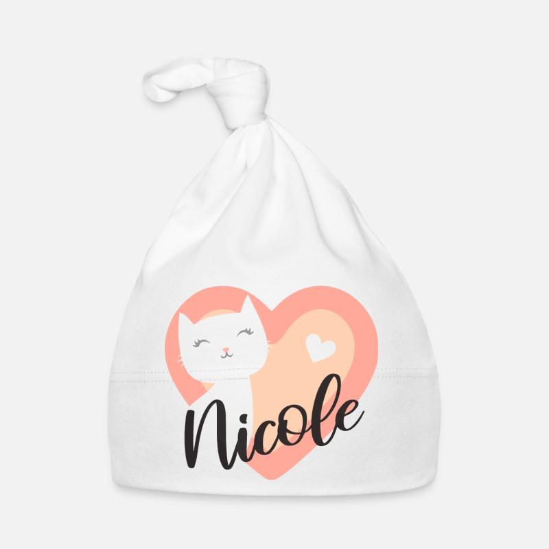 Nicole Surname First Name Kitten Organic Baby Cap