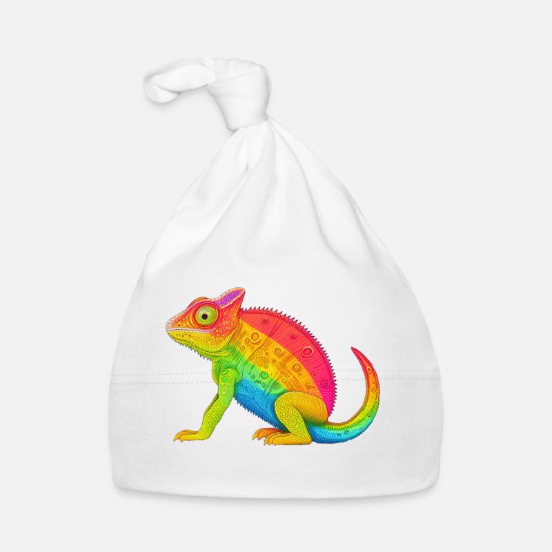 Caméléon arc-en-ciel Bonnet bio Bébé