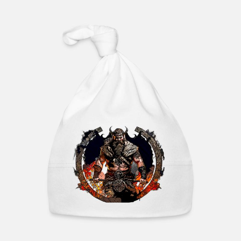Guerriers vikings dans le cercle de feu Bonnet bio Bébé