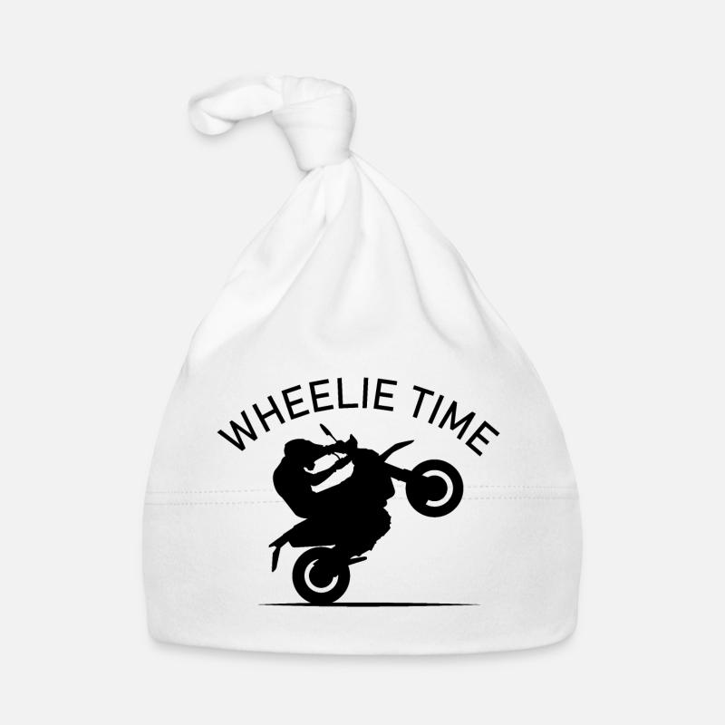 Wheelie Time Mobylette Icône Icône Graphique Bonnet bio Bébé