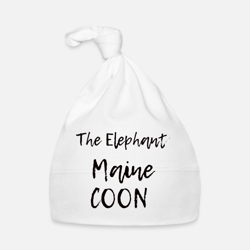 The elephant Maine Coon - Lemon style - Bonnet bio Bébé - blanc