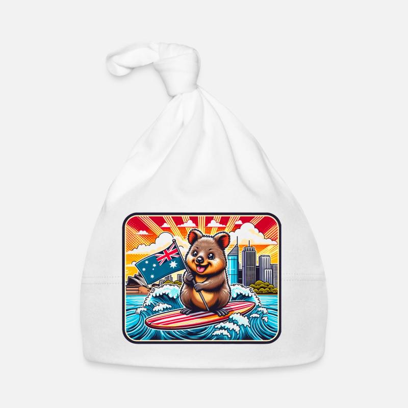 Design de surf australien Quokka Bonnet bio Bébé