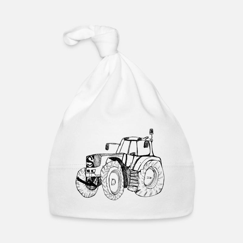 Traktor - Baby Bio-Mütze - Weiß