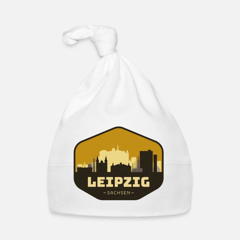 Leipzig Skyline - Baby Bio-Mütze - Weiß
