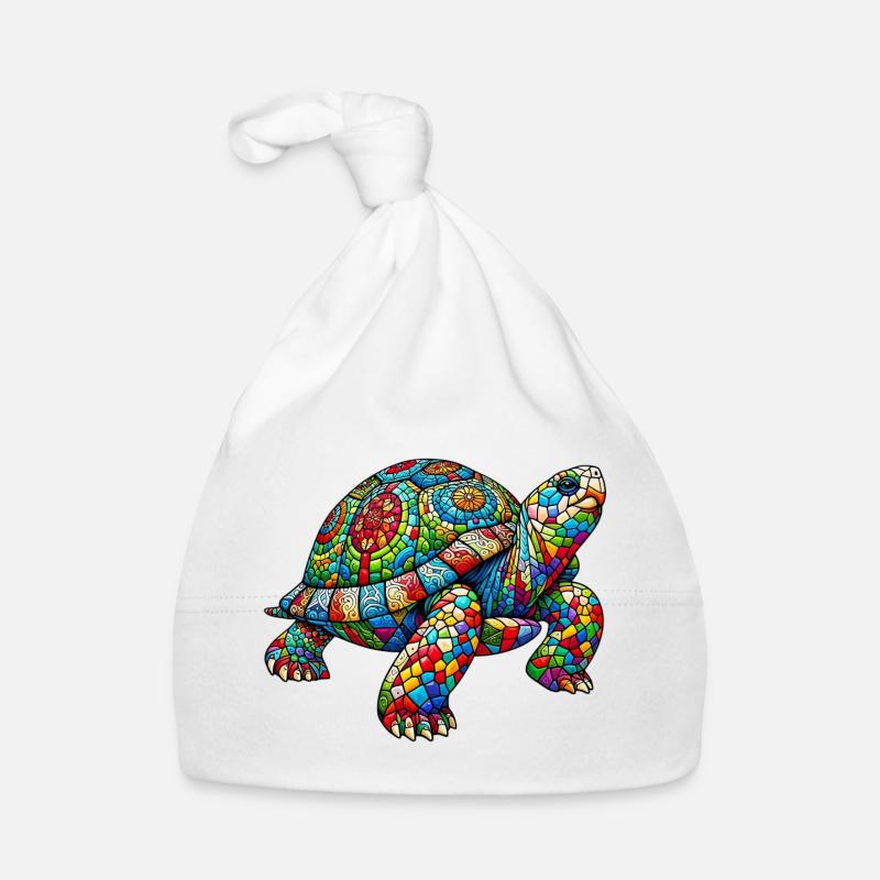 Tortue - Bonnet bio Bébé - blanc