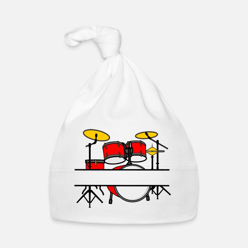 Drum Kit Name Banner Rotes Logo Baby Bio-Mütze