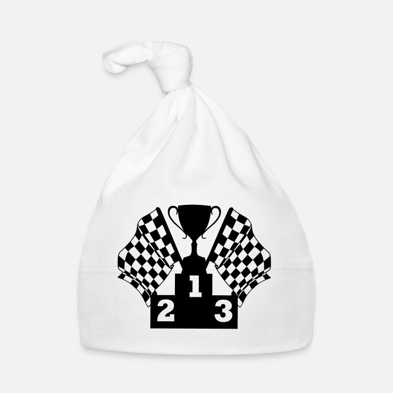 Car Racing Cup Flag Podium Organic Baby Cap