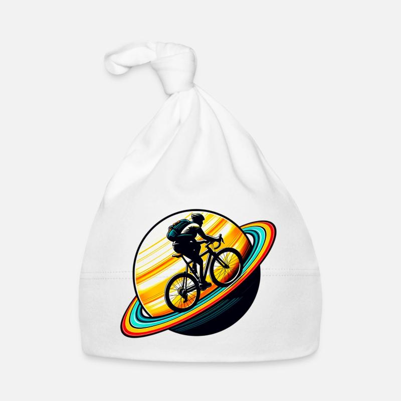 Cyclist on Saturn Organic Baby Cap