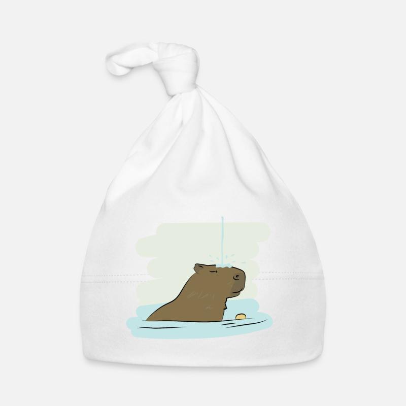Illustrations Design "Capybara Kisses" Baby Bio-Mütze
