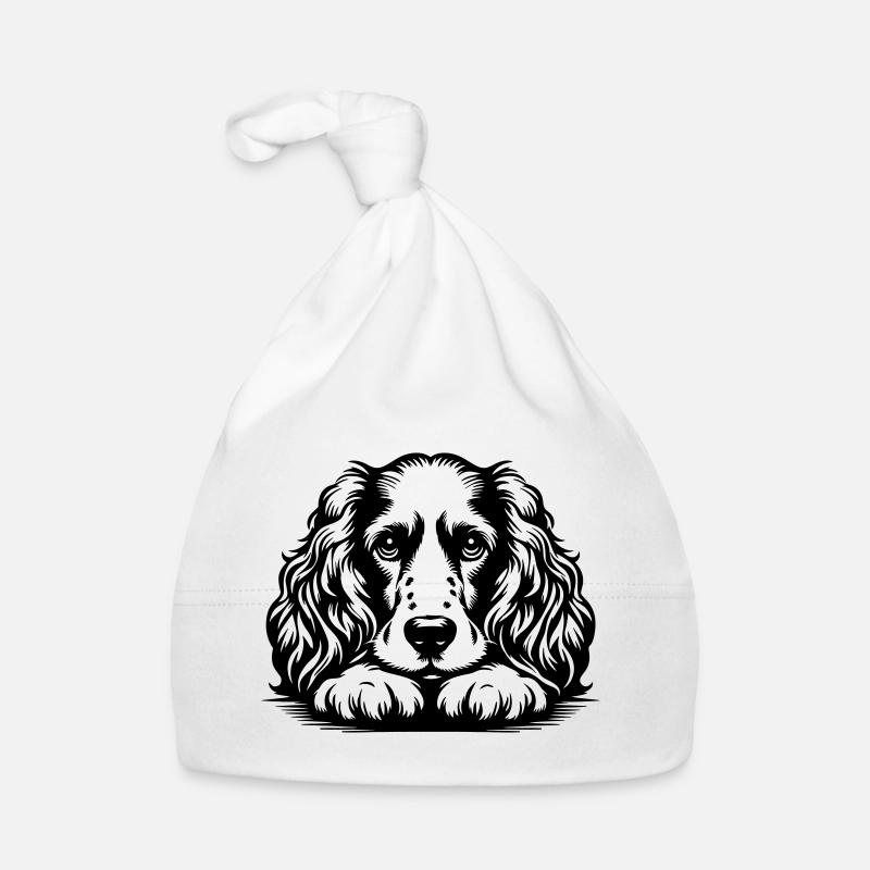 Tête de cocker avec pattes Bonnet bio Bébé