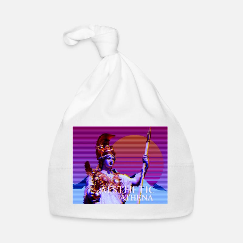 Abstract stylized goddess Athena - Organic Baby Cap - white