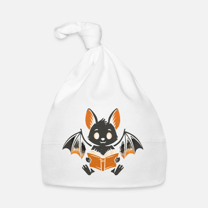 Cute vampire reading fun for children Organic Baby Cap