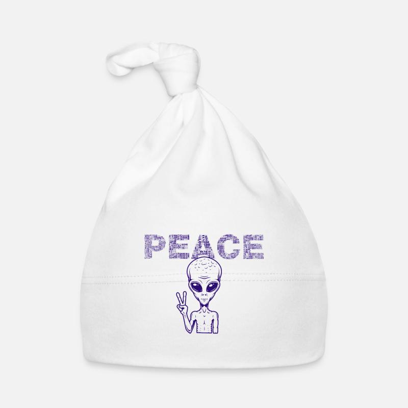 Friedensalien Peacezeichen Baby Bio-Mütze