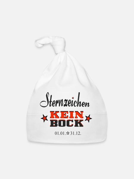Sternchen Kein Bock Jahreskalender - Baby Bio-Mütze - Weiß - Vorne