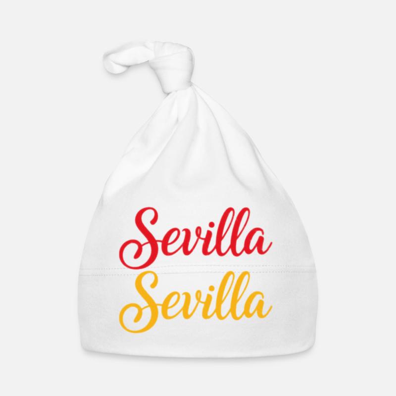 Sevilla Script Duo Rot Gelb Retro Baby Bio-Mütze