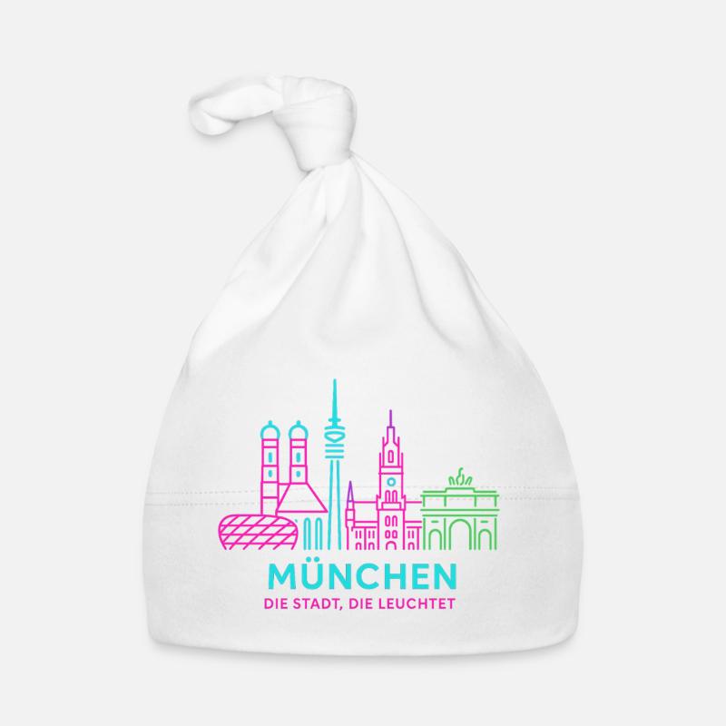 Silhouette néon de Munich Bonnet bio Bébé