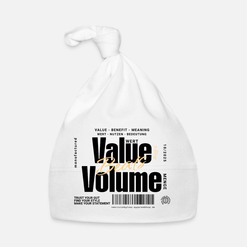 Value Beats Volume – Statement Design (Light) Organic Baby Cap