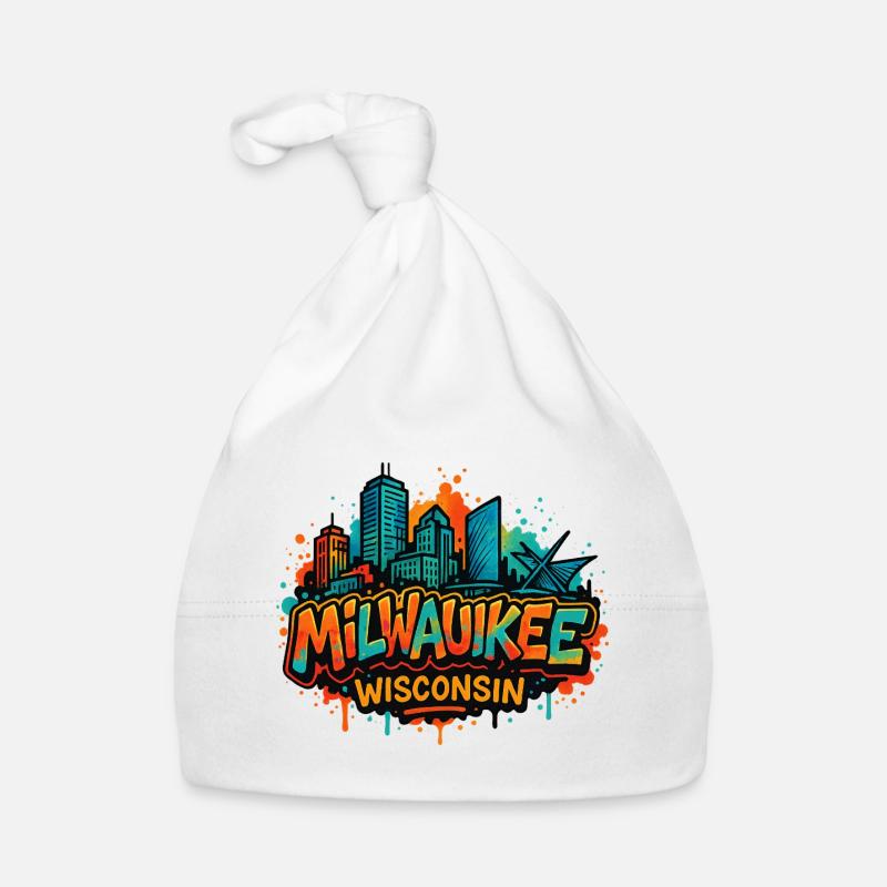 Milwaukee Skyline Splash Wisconsin Bonnet bio Bébé