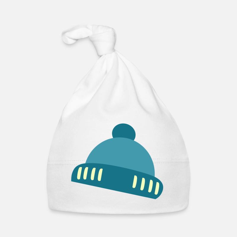 Beanie Blue Accent Pattern Organic Baby Cap