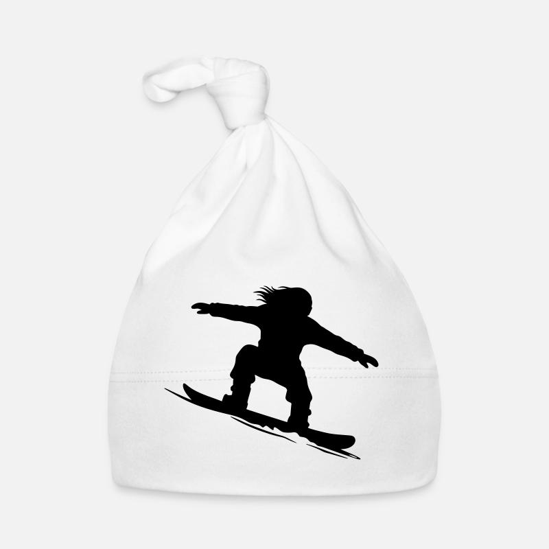 Snowboarder Silhouette - Farbe variabel Baby Bio-Mütze