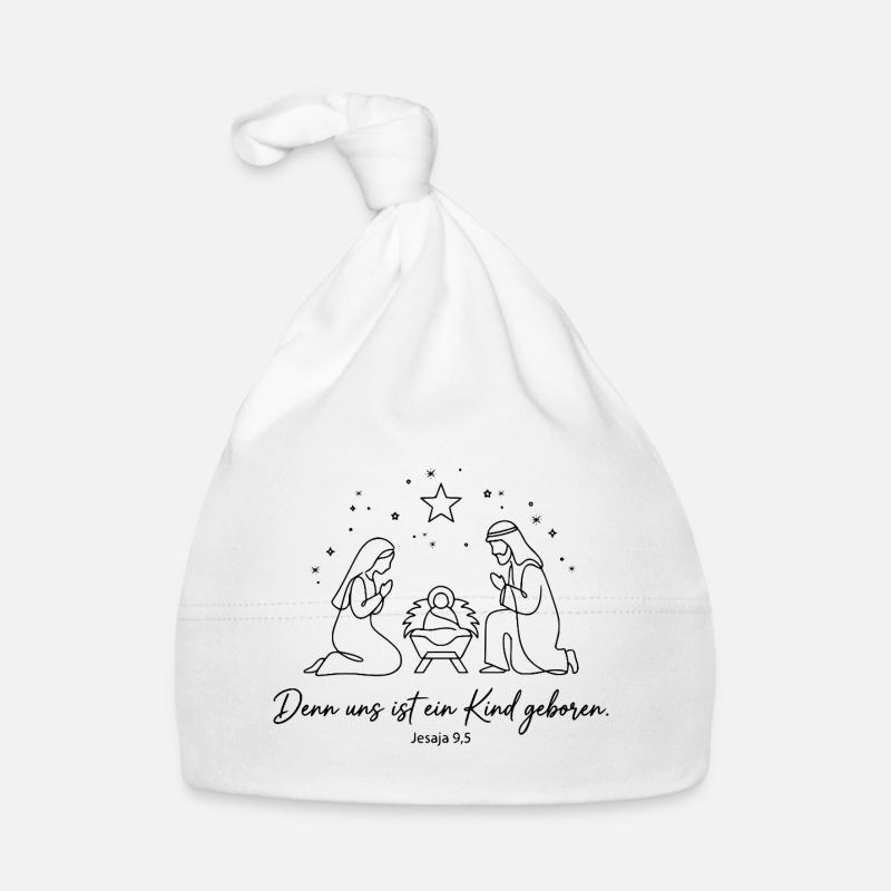 Scène de la Crèche de Noël Jésus Isaïe 9:5 Versets bibliques Bonnet bio Bébé