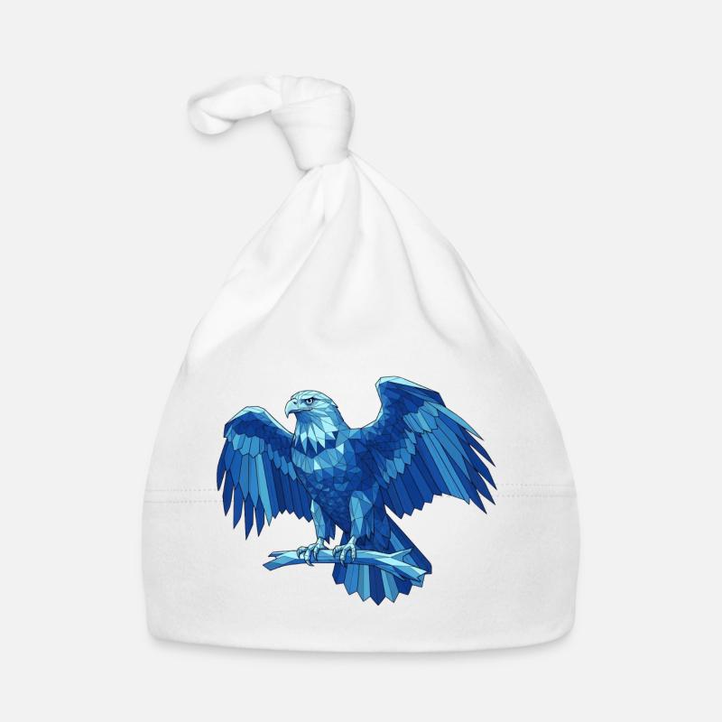 Aigle bleu géométrique avec épée Bonnet bio Bébé