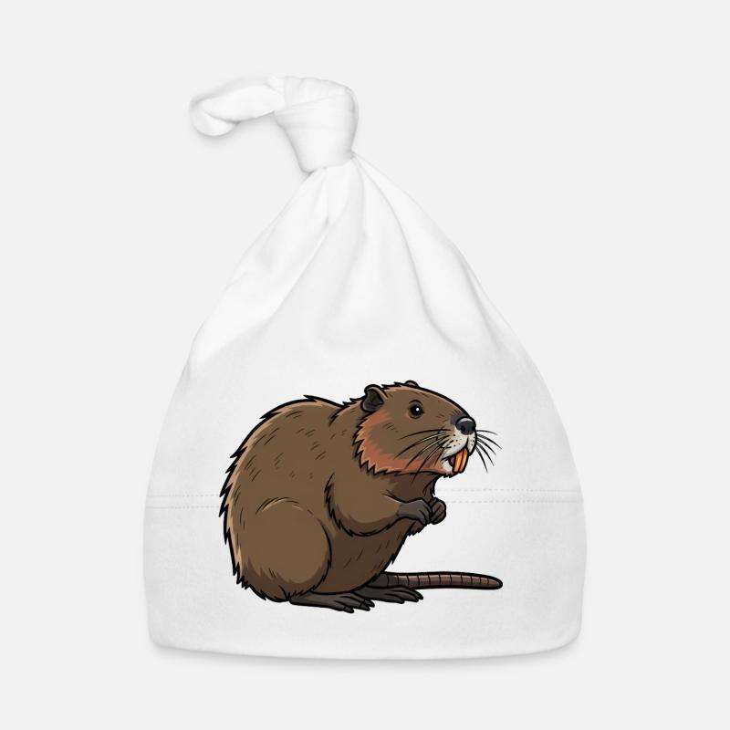 Ragondin - Bonnet bio Bébé - blanc