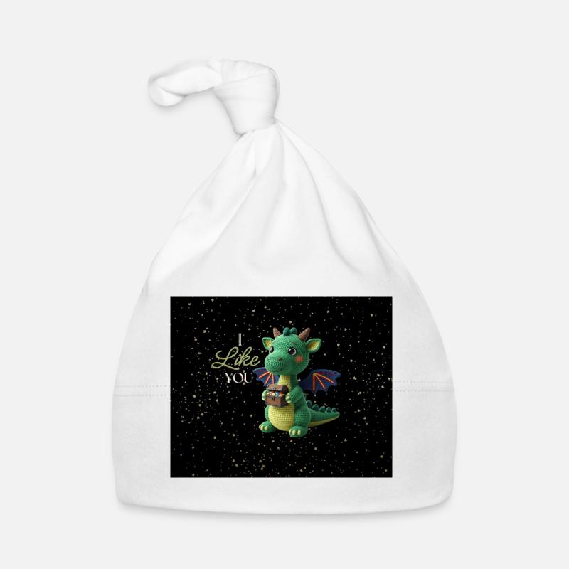 Kuscheldrache mit Schatzbeutel Baby Bio-Mütze