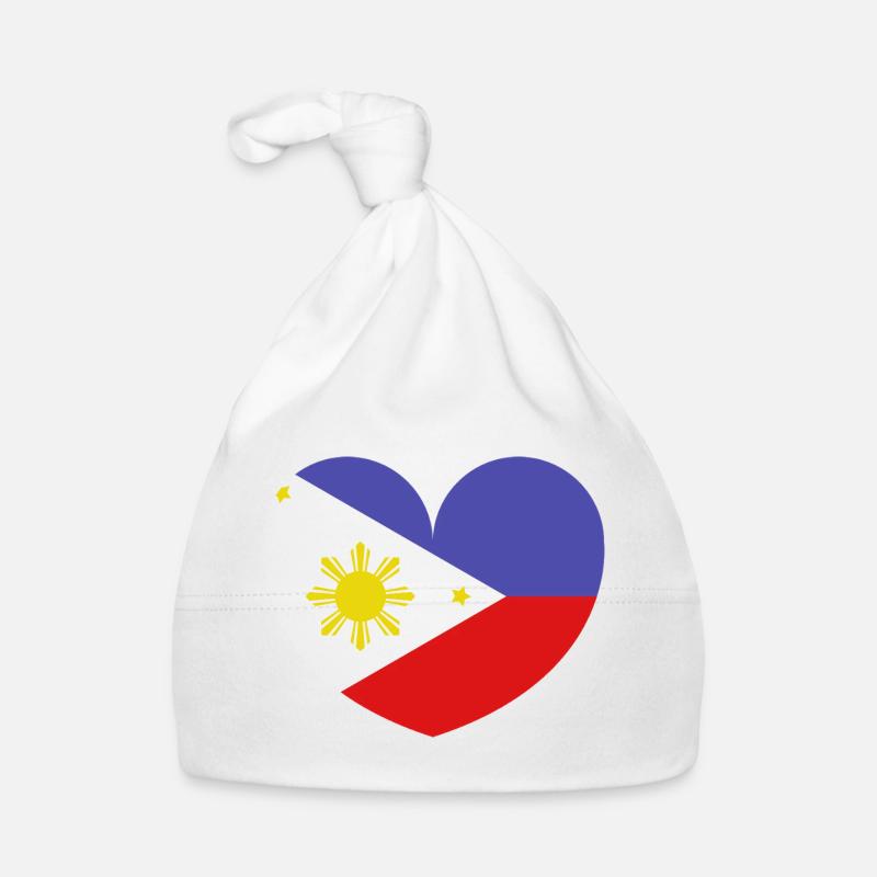 Philippines heart flag Organic Baby Cap