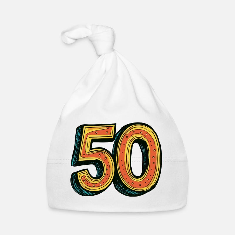 50 Number Colorful Organic Baby Cap