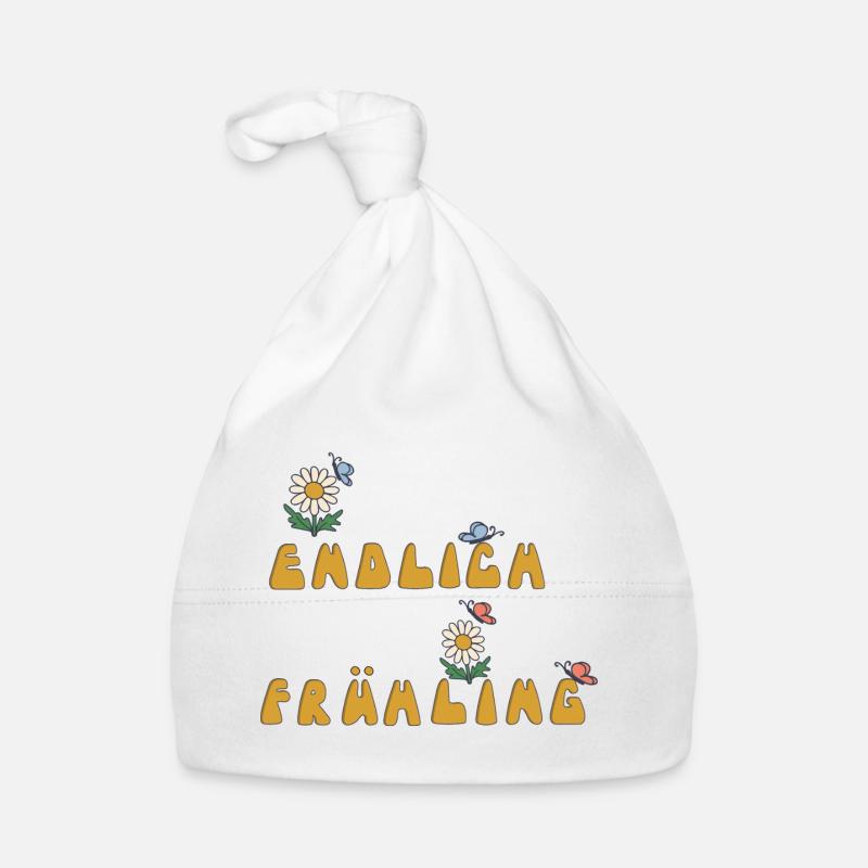 Spring at last with flowers and butterflies Organic Baby Cap