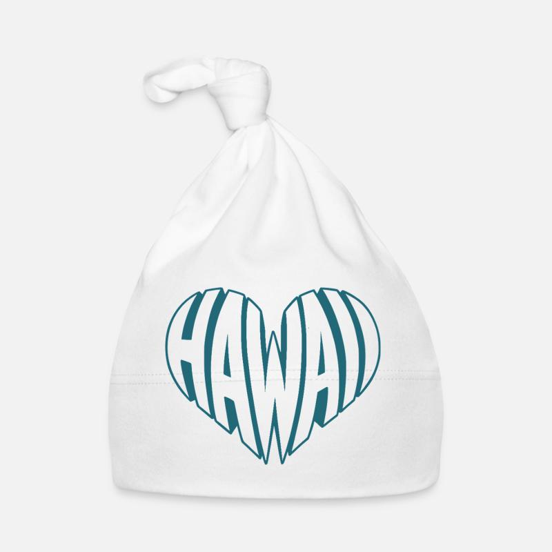Hawaii, Hawaii Angular HeartTypo Design Organic Baby Cap