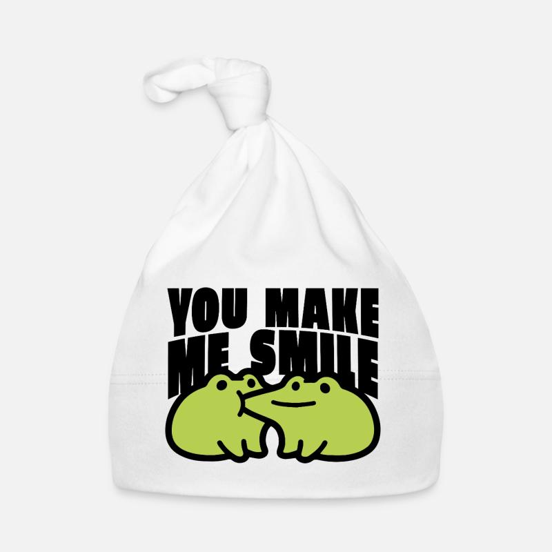 You Make me Smile Spruch Baby Bio-Mütze