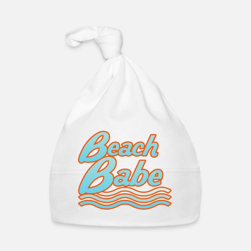 Beach Babe Neon Waves Typografie Baby Bio-Mütze