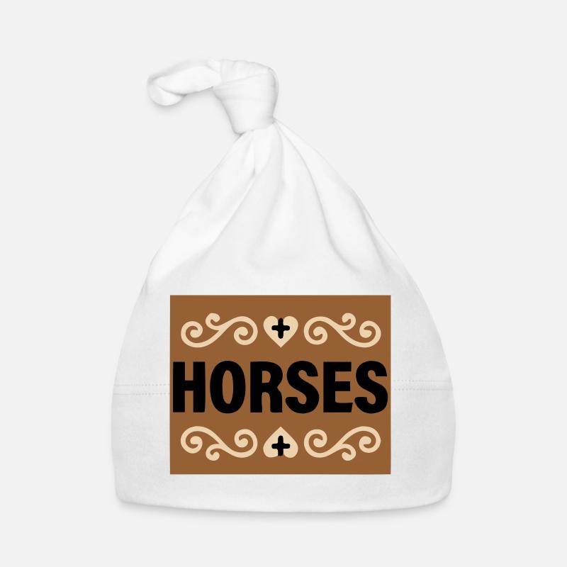 Horses Schriftzug Retro Reiten Baby Bio-Mütze