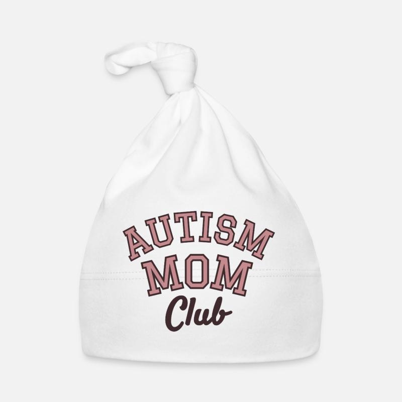 Club des mamans autistes Retro Varsity Design - Bonnet bio Bébé - blanc