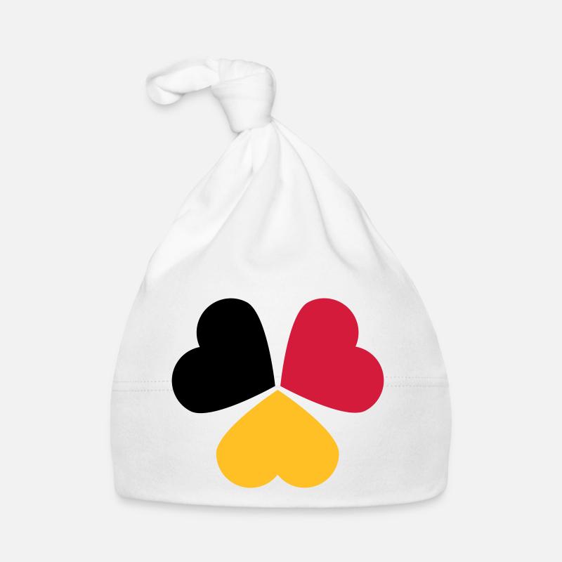 3 Coeurs Allemagne Belgique Drapeau Trèfle Bonnet bio Bébé