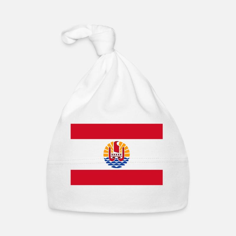 Drapeau national de la Polynésie française Bonnet bio Bébé