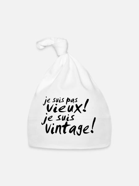 je suis pas vieux - Bonnet bio Bébé - blanc - Devant