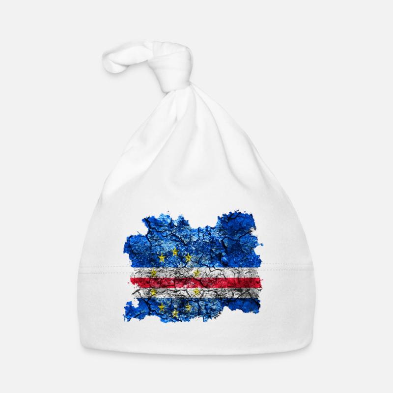 Cabo Verde Drapeau Vintage - Bonnet bio Bébé - blanc