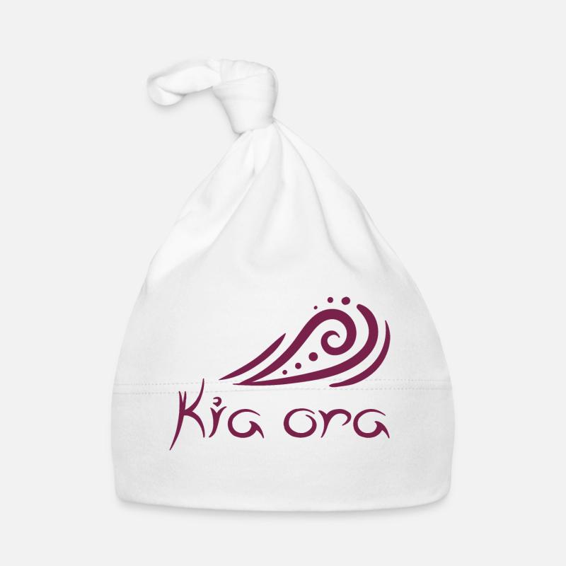 "Kia ora" waves design Maori Hello gift idea Organic Baby Cap