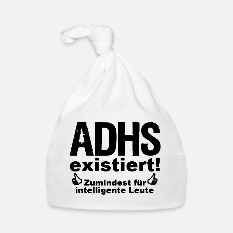 ADHS Spruch hyperaktiv Medizin Geschenk - Baby Bio-Mütze - Weiß