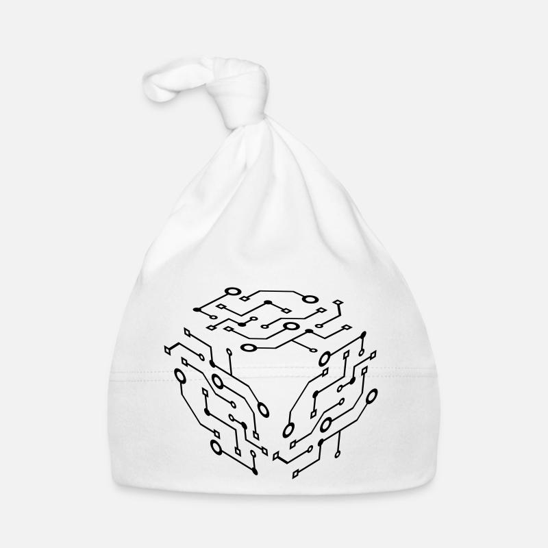 cool pattern logo circuit wire data microchip Organic Baby Cap