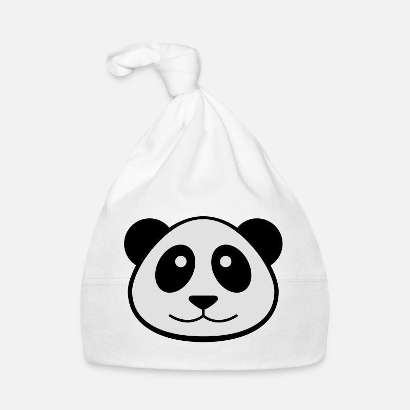 Panda Face - Baby Bio-Mütze - Weiß