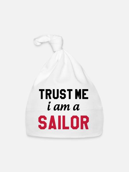 Trust me I am a Sailor - Bonnet bio Bébé - blanc - Devant