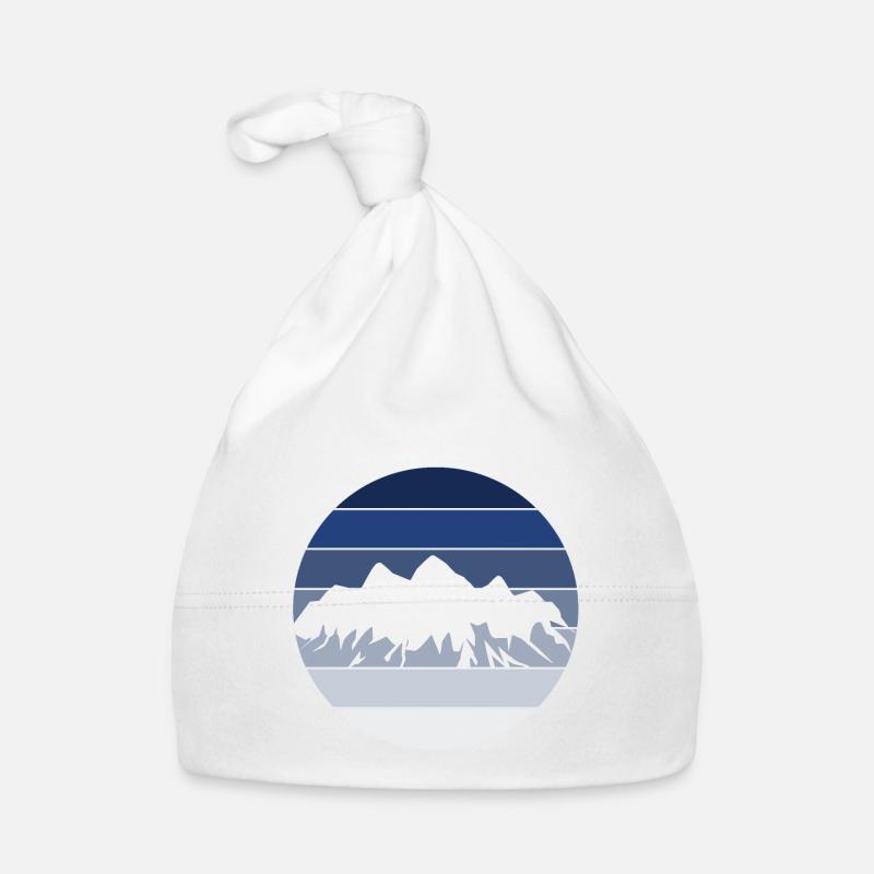 mountains - Organic Baby Cap - white