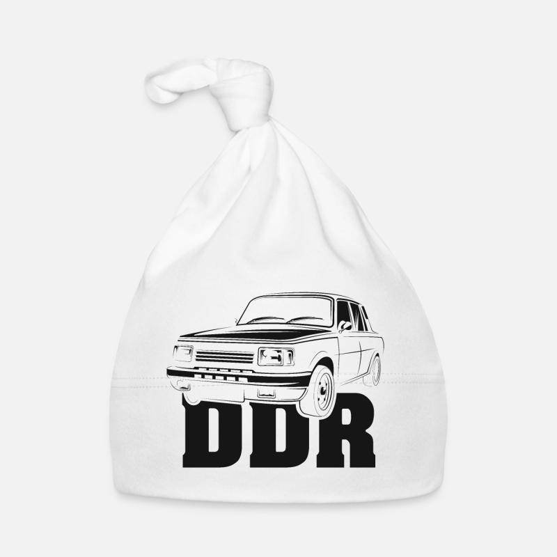 DDR Warti Classic Car Oldtimer Wartburg Logo - Bonnet bio Bébé - blanc