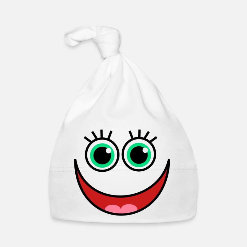 Funny face eyes design Organic Baby Cap