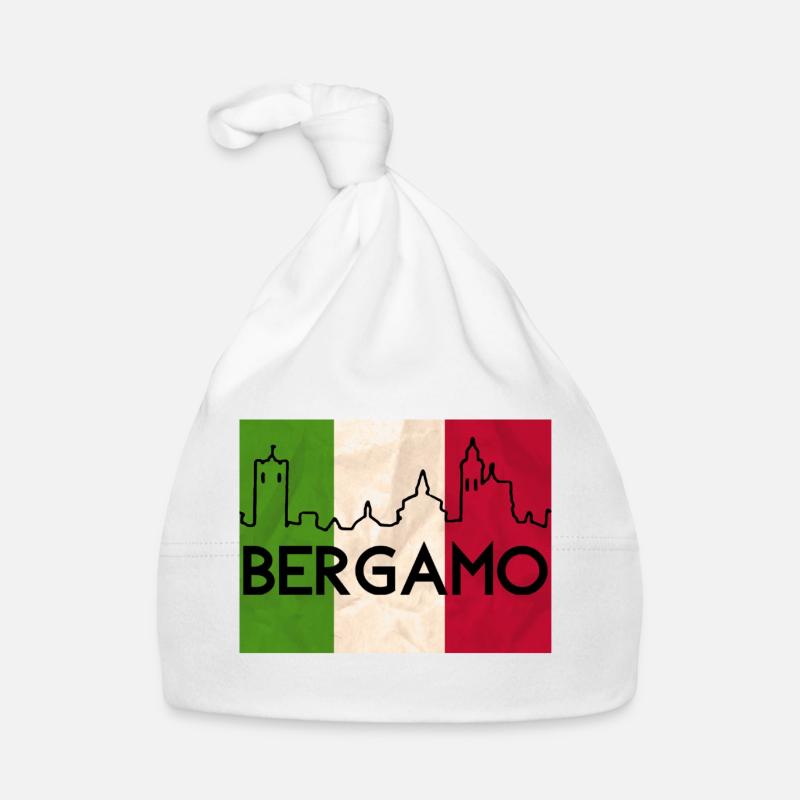 Drapeau tricolore de Bergame - Bonnet bio Bébé - blanc