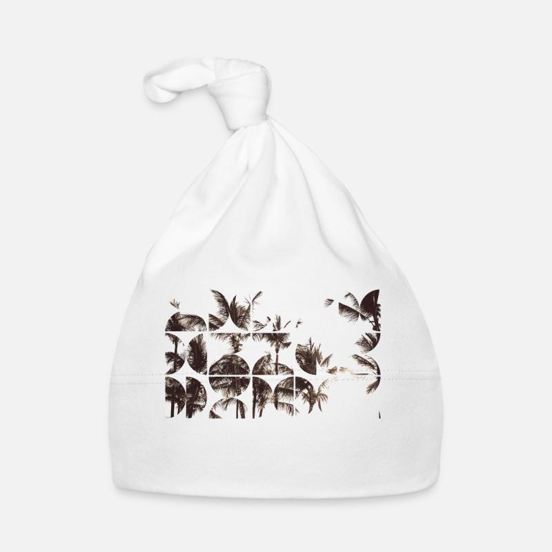 Modèles de palmiers vintage - Bonnet bio Bébé - blanc